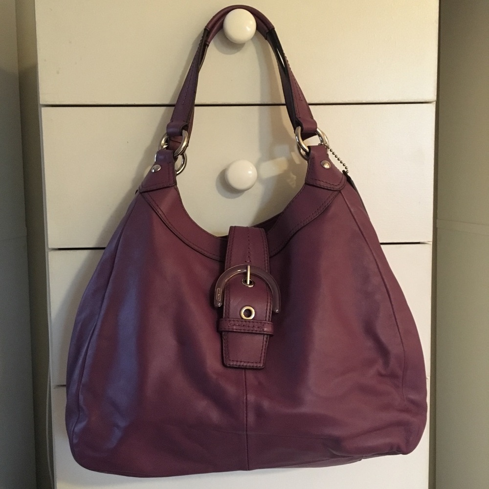 Coach Purple Leather Handbag